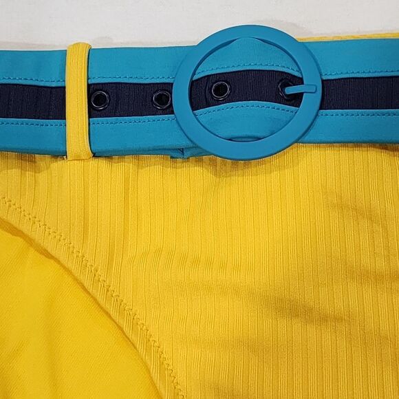 Jessica Simpson Womens Yellow And Blue Belted Tankini Bottom Size M‎ New - Picture 6 of 7